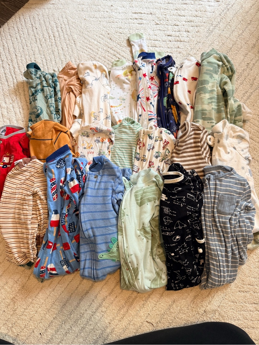 6-9 month boy sleepers pajamas lot bundle